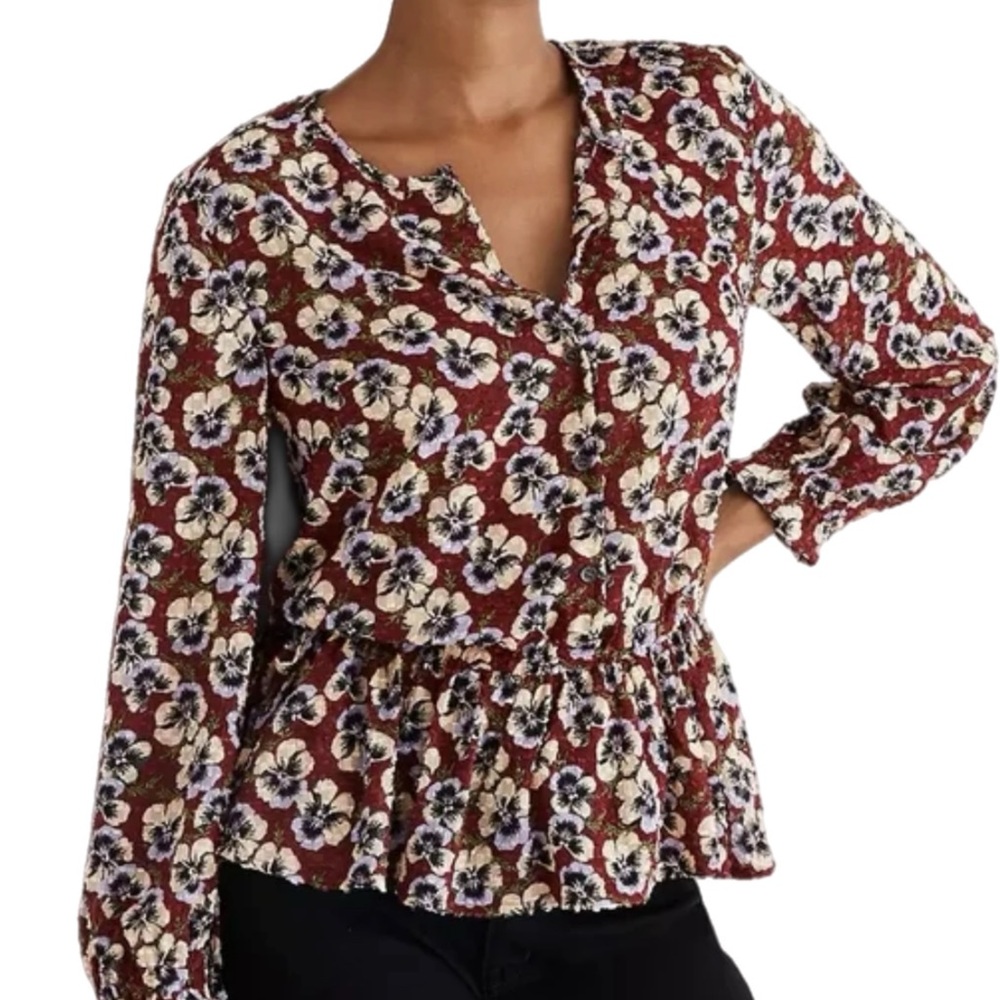 Madewell Drawstring Ruffle-Hem Top